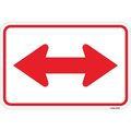 Amistad 12 x 18 in. Aluminum Sign - Bidirectional Arrow, Red & White AM2162460